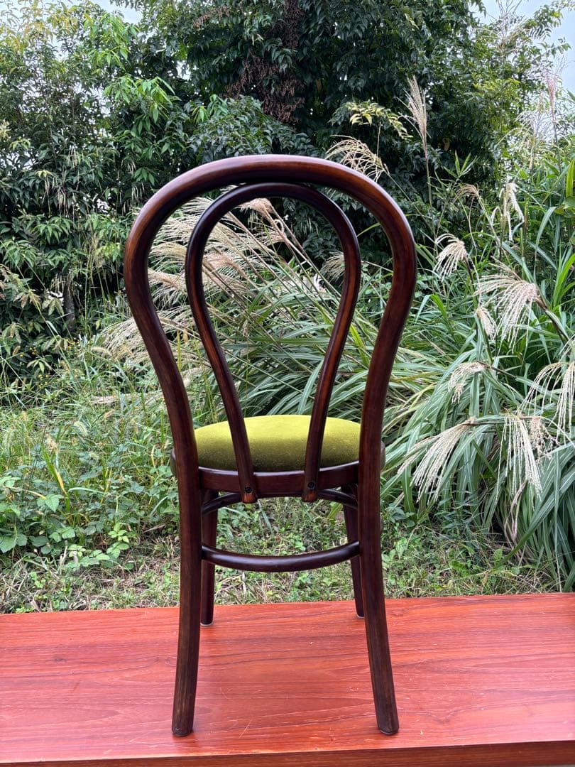 希少品　IDF太田長　曲木チェア　グリーンベルベット　ベントウッドチェア