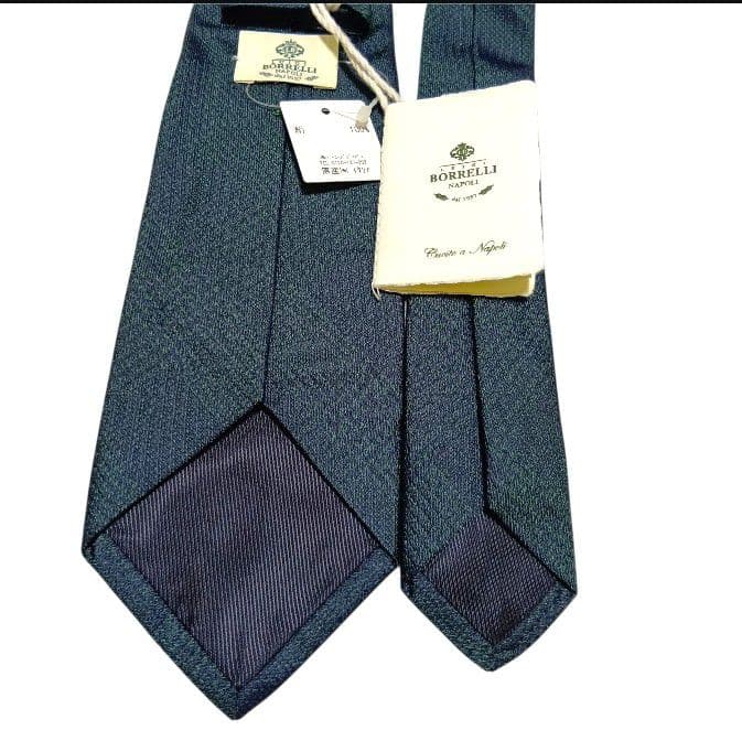 【新品タグ付き】ルイジボレッリ イタリア製 ナポリ ネクタイ グリーン シルク