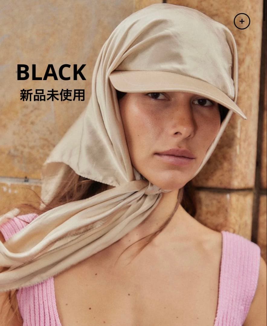 【新品】シルクスカーフキャップ　SHISHIKUI×キジマタカユキ　帽子　黒