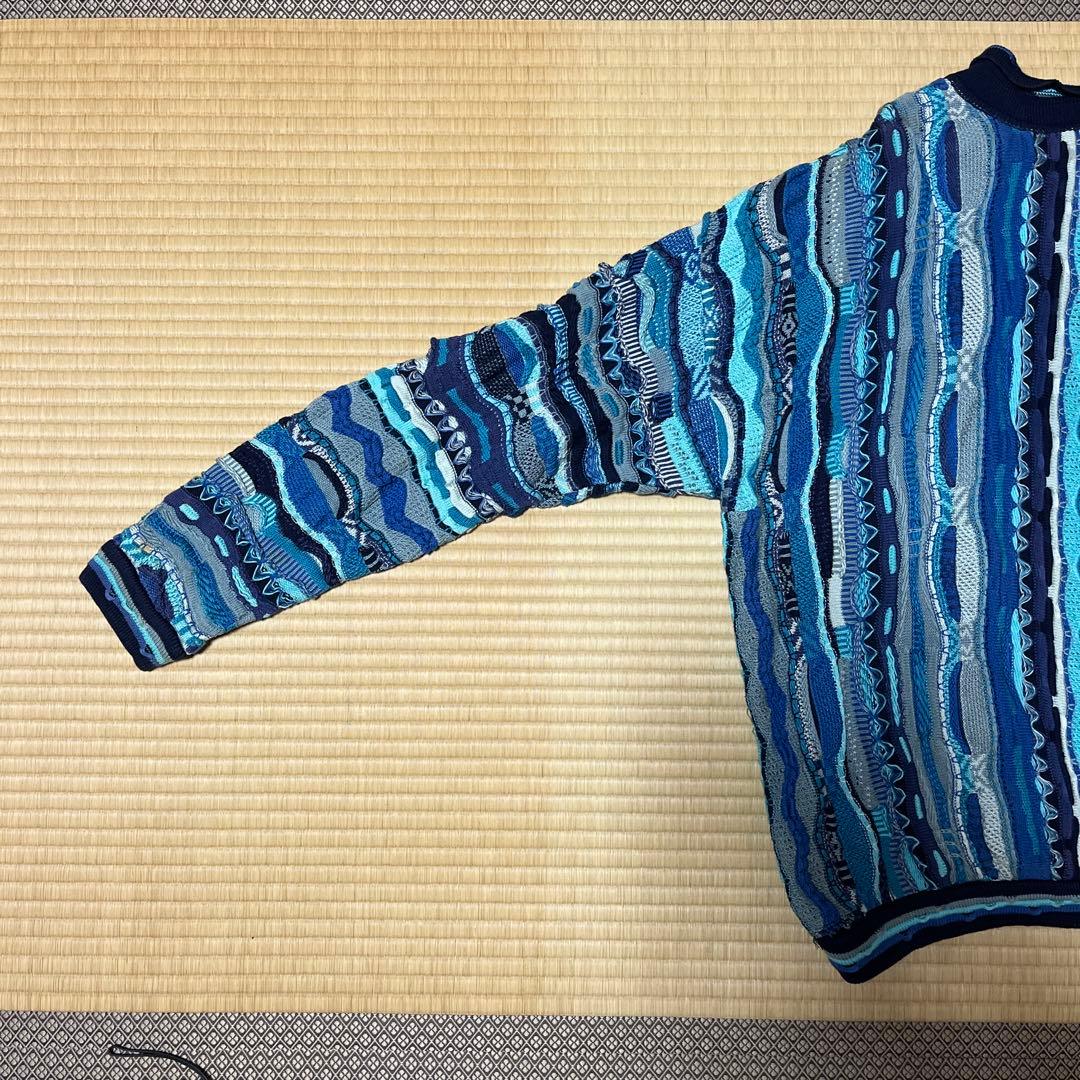90s Coogi クージー ニットポロ L ブルーミックス