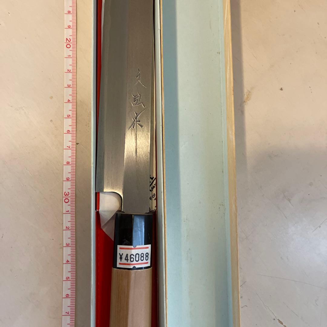 柳刃包丁 約30cm 一尺 左利き用　刺身包丁 本霞極上　白紙一号鋼