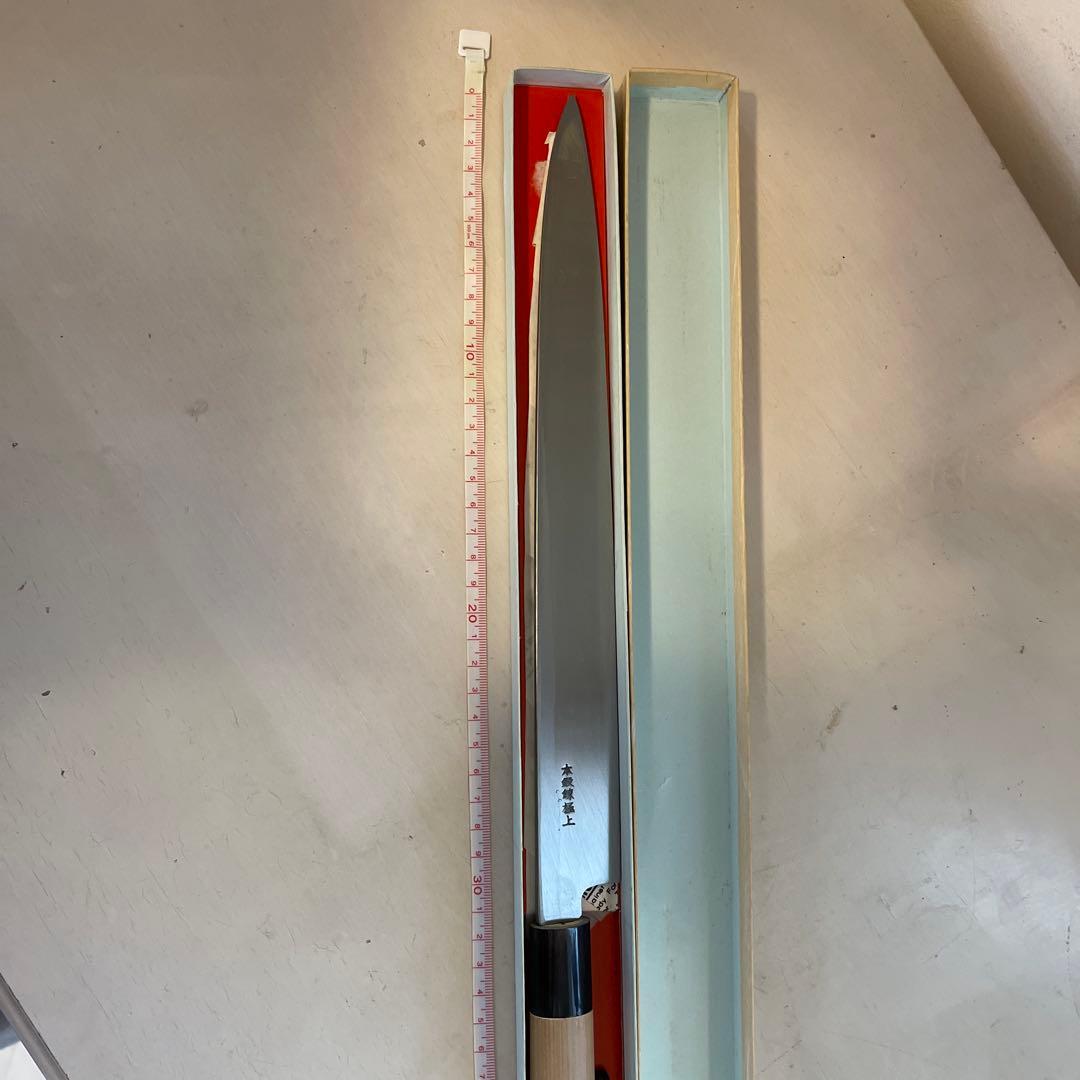 柳刃包丁 約30cm 一尺 左利き用　刺身包丁 本霞極上　白紙一号鋼