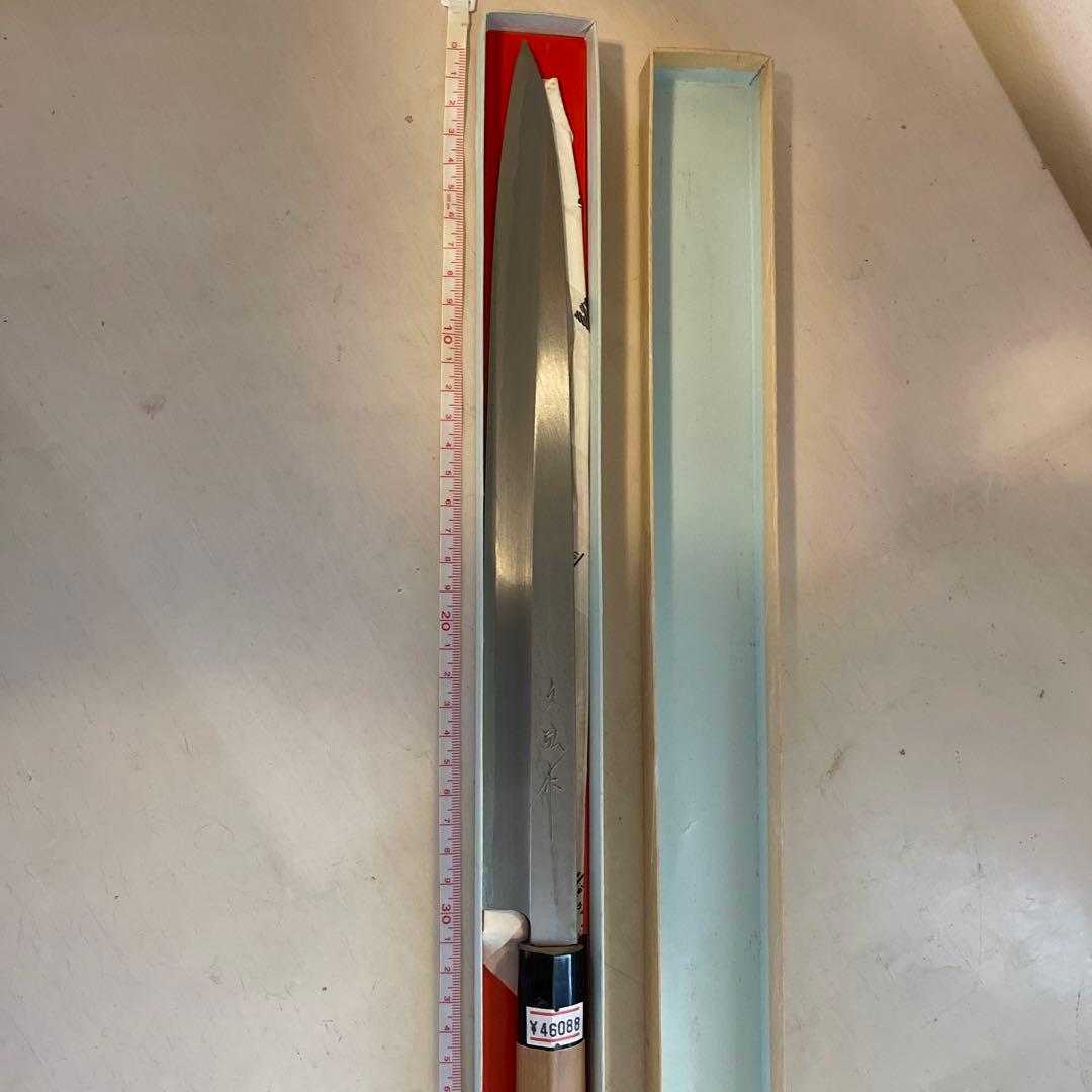 柳刃包丁 約30cm 一尺 左利き用　刺身包丁 本霞極上　白紙一号鋼