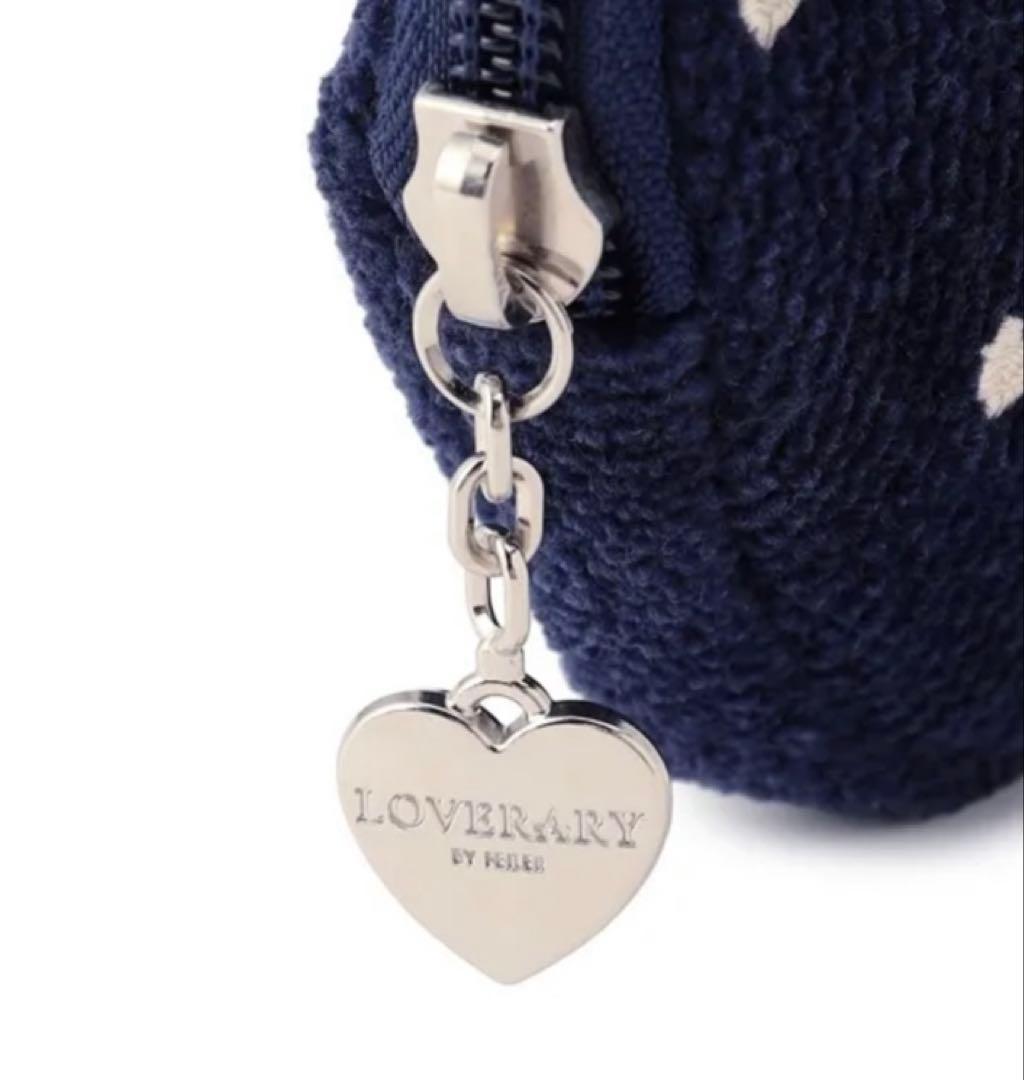 フェイラー　ラブラリーハート　ハート型ポーチ　ネイビー