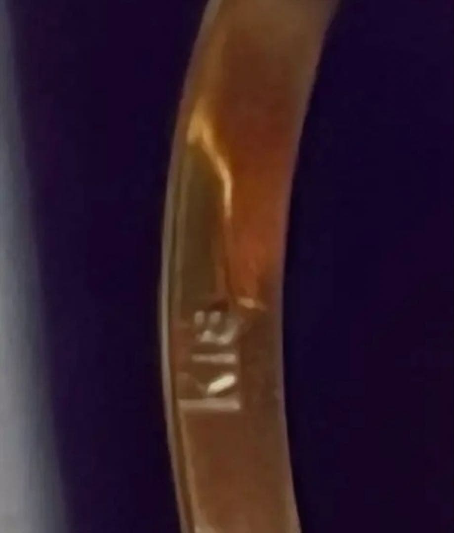 K18刻印 大粒ターコイズ ゴールドリング 指輪　ヴィンテージ