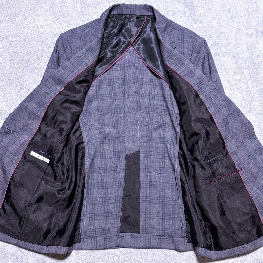 XL【未使用級】HILTON パンツスーツ グレンチェック ストレッチ