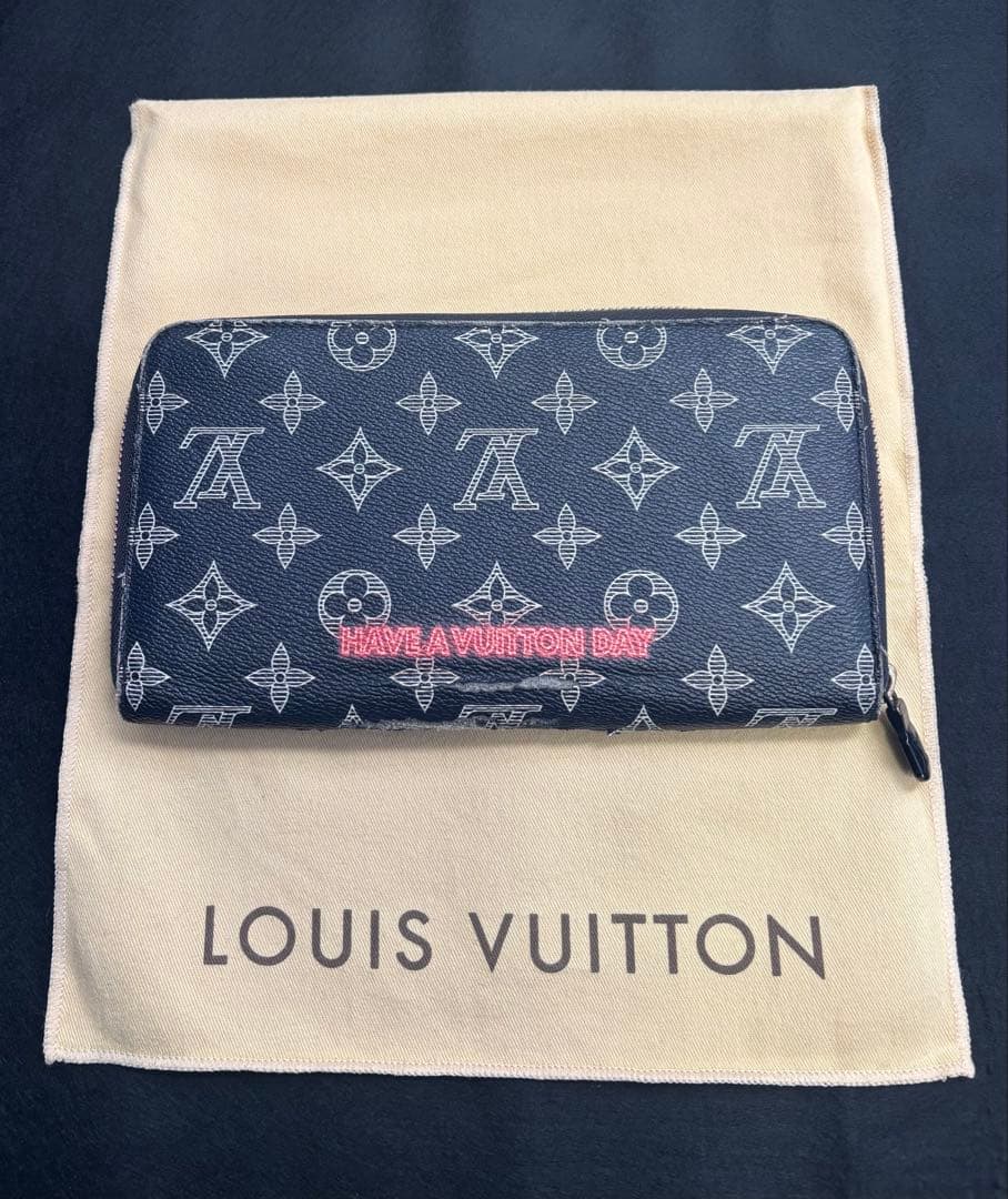 LOUIS VUITTON 長財布 ネイビー ピンク