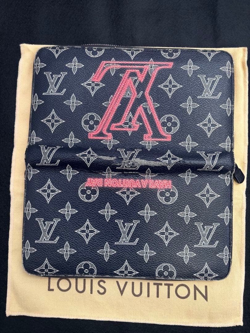 LOUIS VUITTON 長財布 ネイビー ピンク
