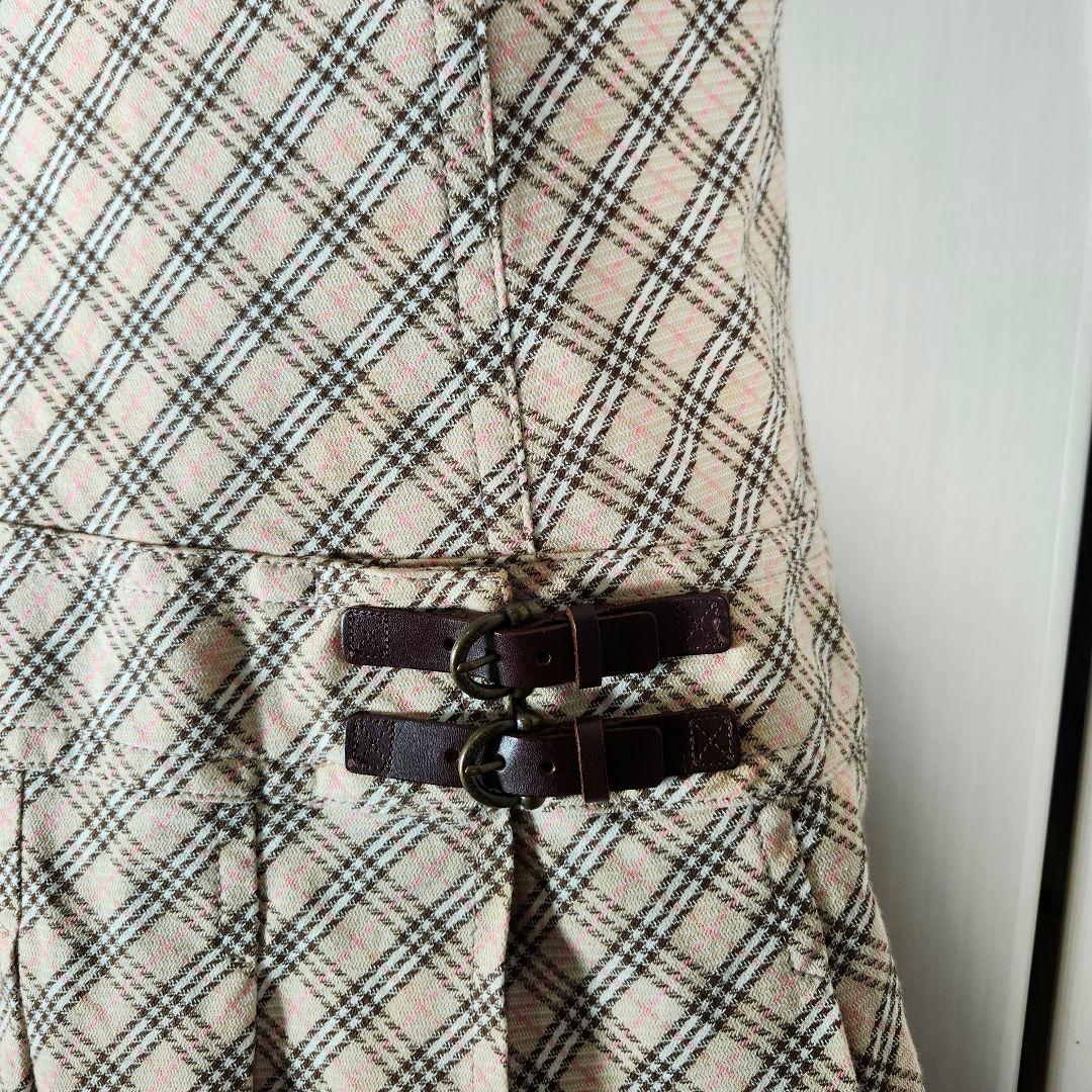 希少　美品　BURBERRY ノバチェック　ワンピース　牛革ベルト　y2k　S