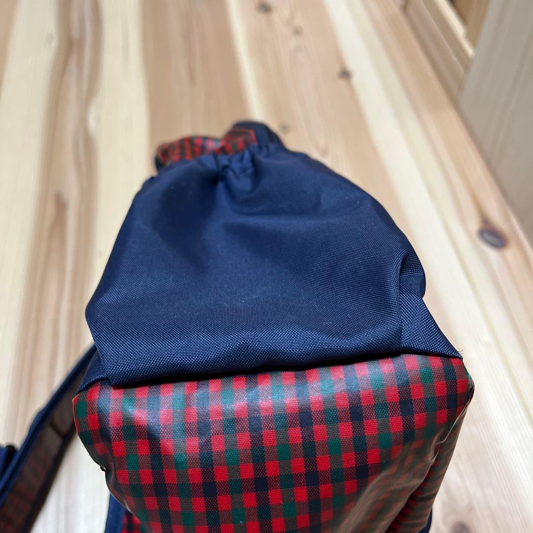 familiar 赤と黒チェック リュック