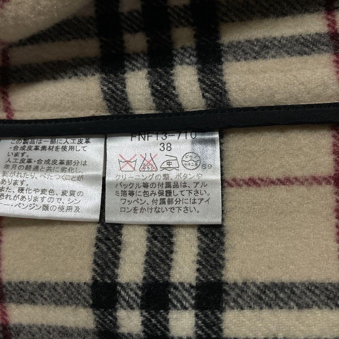 極美品● バーバリーブルーレーベル ダッフルコート ノバチェック ベージュ 38