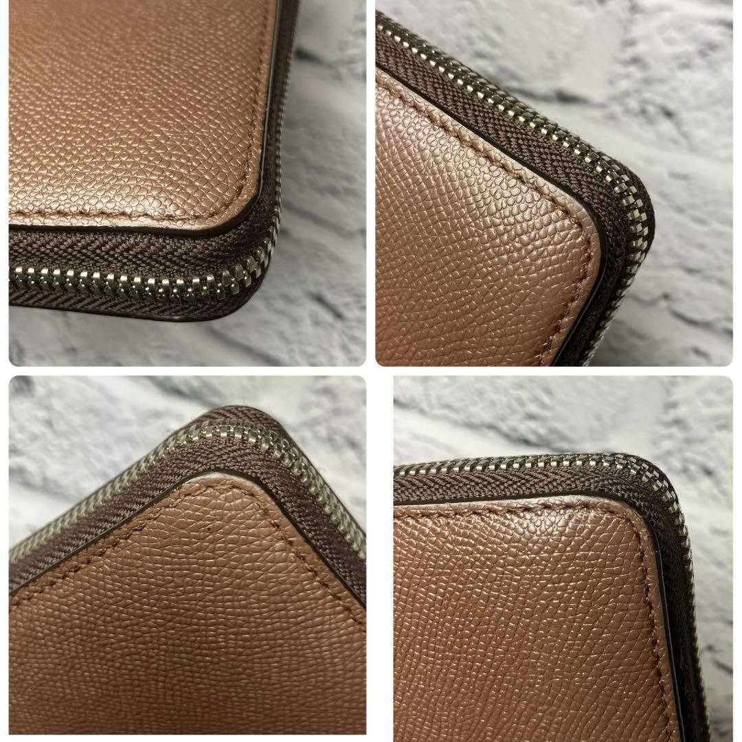 美品✨バリー トレインスポッティング シボ革 ロゴ金具 ラウンドジップ 長財布