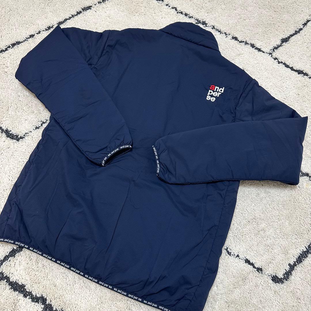 【超美品】and per se アンパスィネイビー ダウンジャケットサイズL L