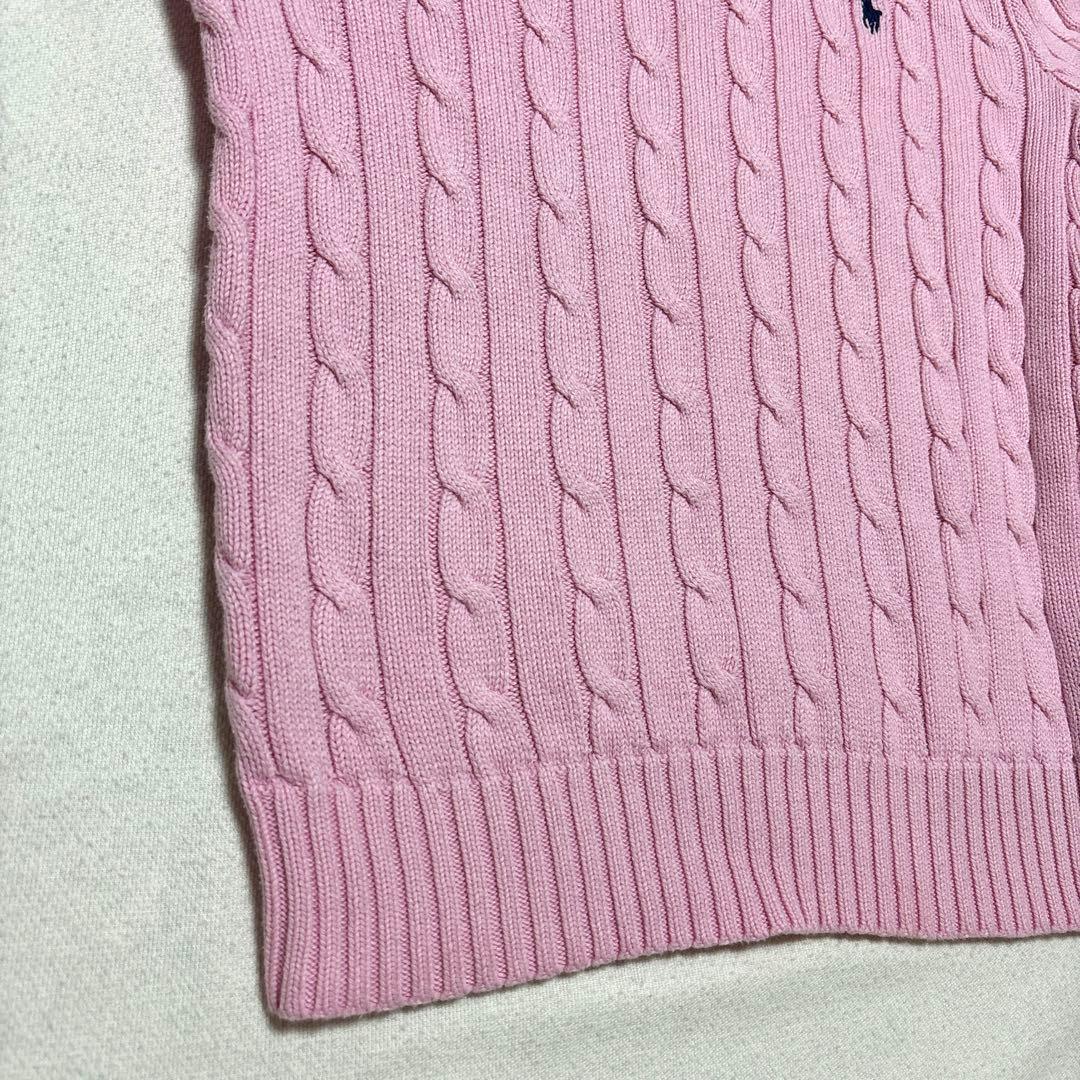 Polo by Ralph Lauren ピンク ケーブルニット長袖セーター