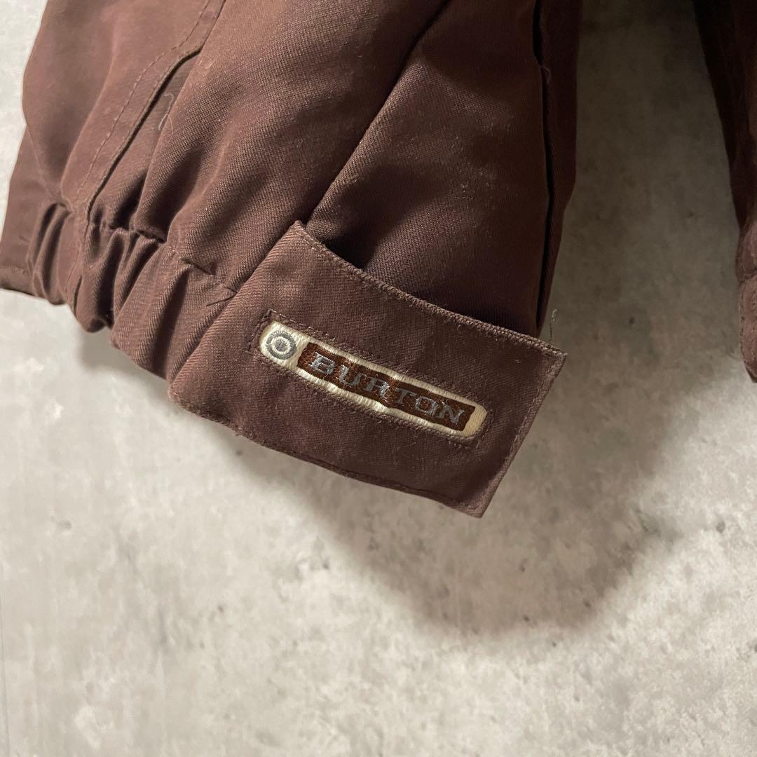 Burtonバートンスキーウェアスノーボードジャケットブルゾン茶色ブラウン刺繍
