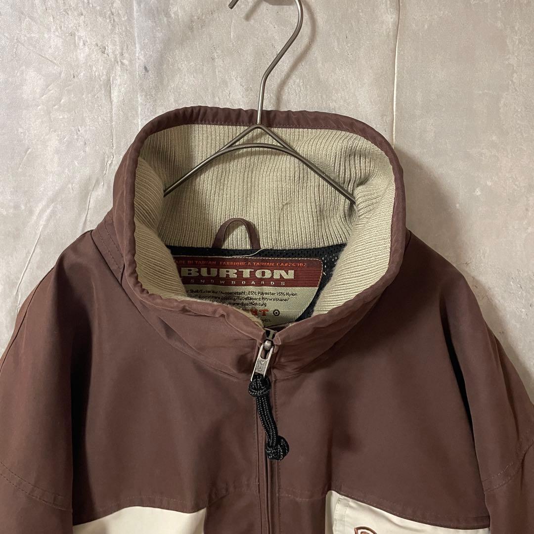Burtonバートンスキーウェアスノーボードジャケットブルゾン茶色ブラウン刺繍