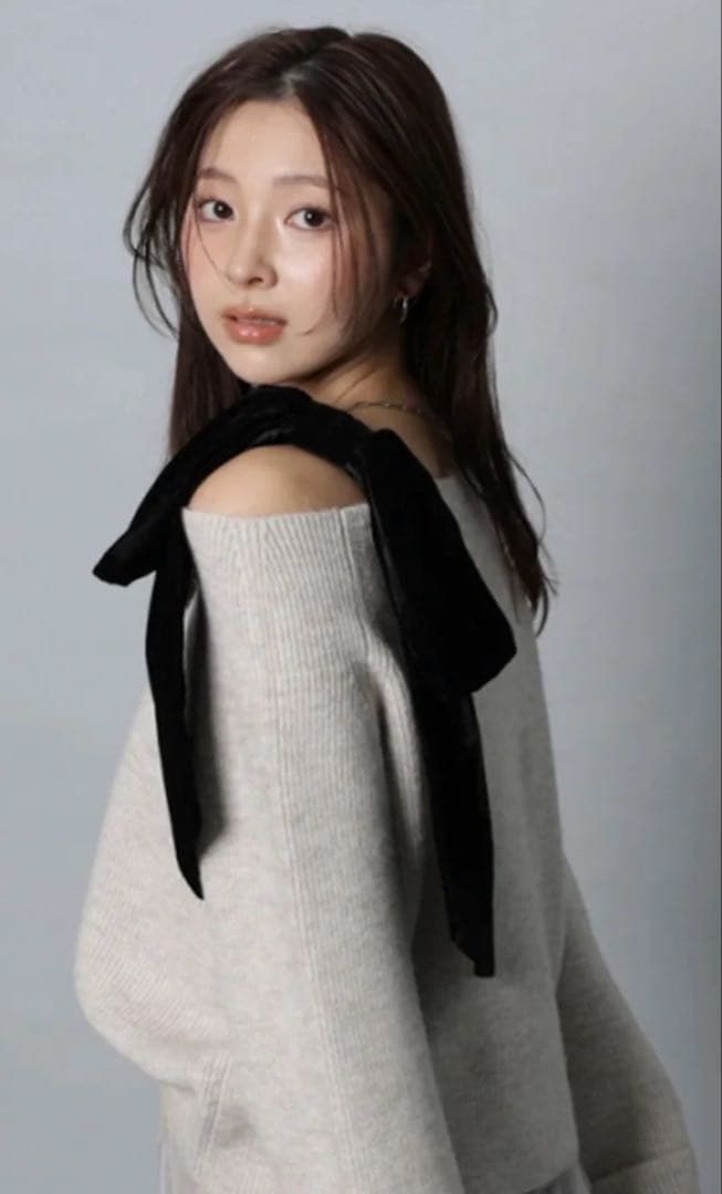 【美品】Apuweiser-richeベロアリボンゆるニット