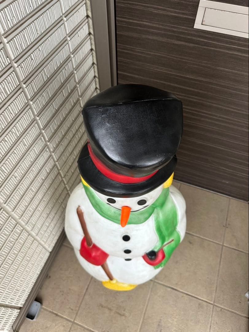 スノーマンwithブルーム グリーンマフラー クリスマスドームライト