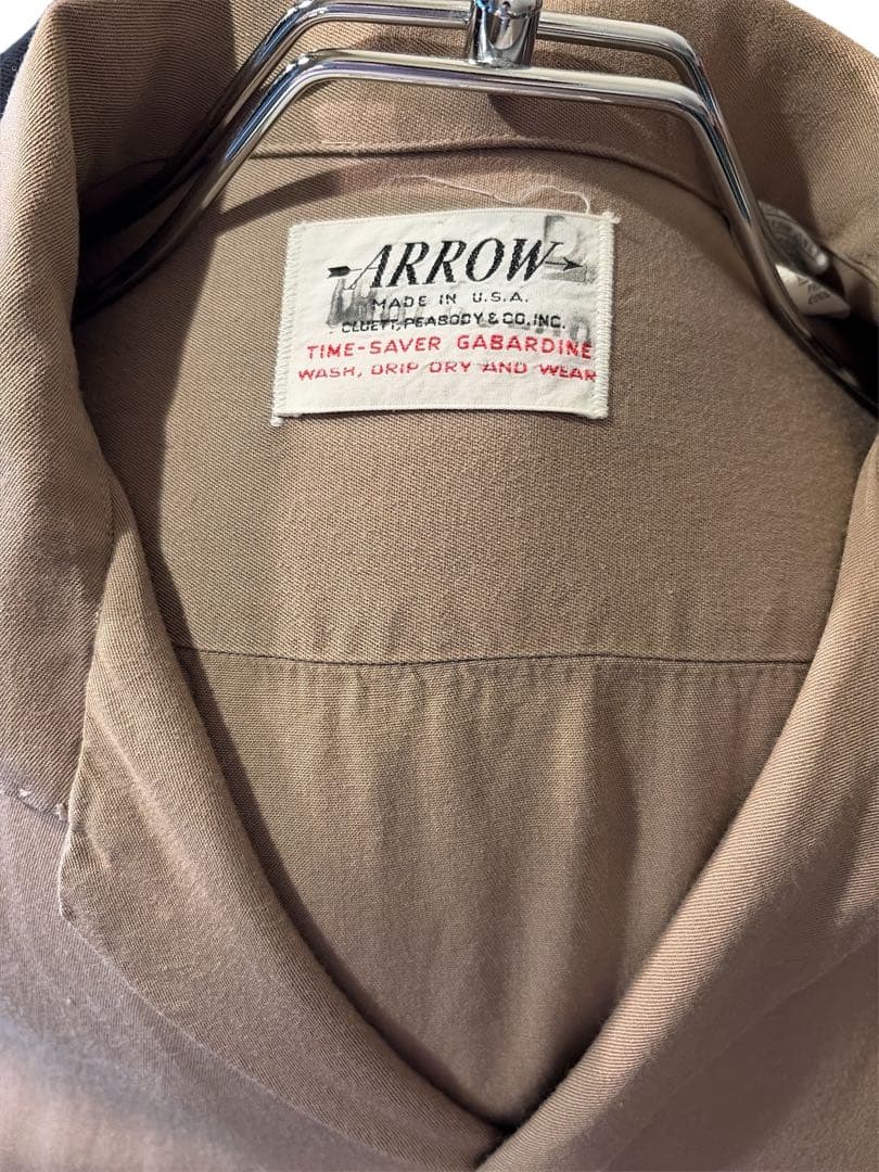 ARROW 50sレーヨンギャバジン長袖シャツ