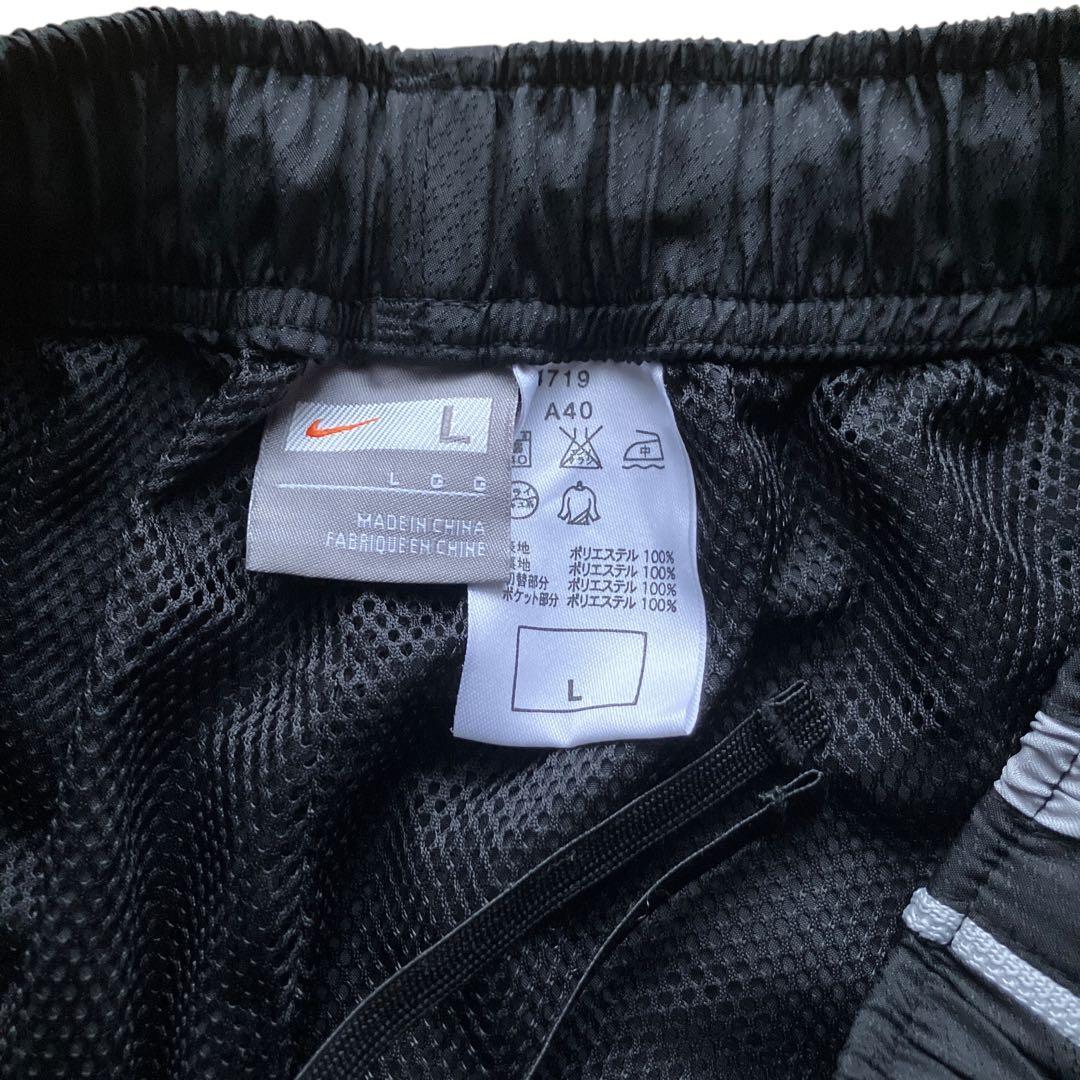 00s OLD NIKE サイドライン ワイドナイロントラックパンツ ブラックL
