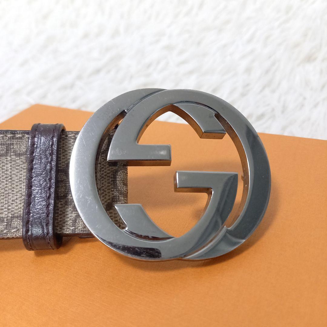 GUCCI　グッチ　インターロッキング　ベルト　GG　スプリーム　バックル