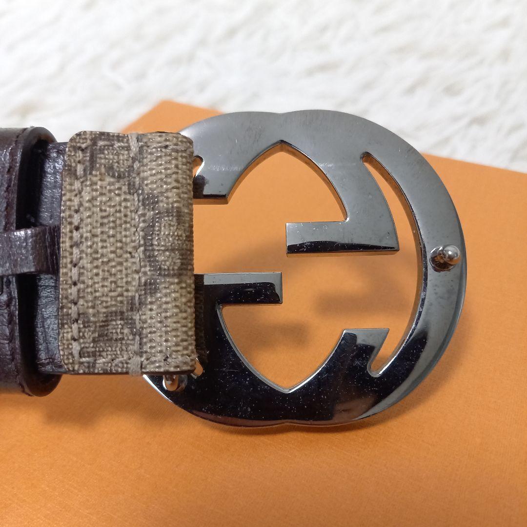 GUCCI　グッチ　インターロッキング　ベルト　GG　スプリーム　バックル