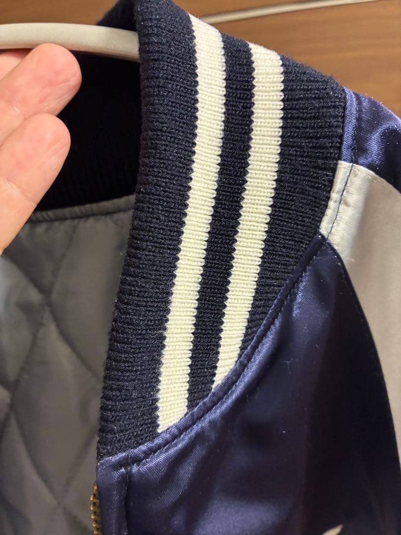 極美品　プリンス商会　yokosuka スカジャン ネイビー/シルバー　S