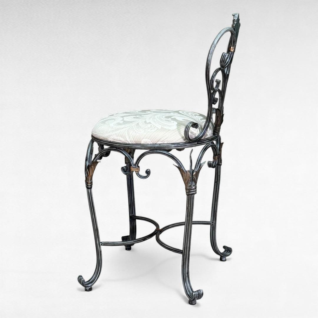 美品 アンティーク風 アイアンチェア 幅38 シャビー加工