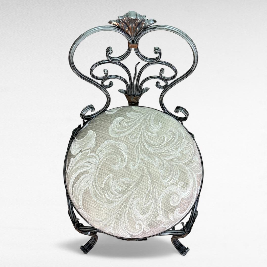 美品 アンティーク風 アイアンチェア 幅38 シャビー加工