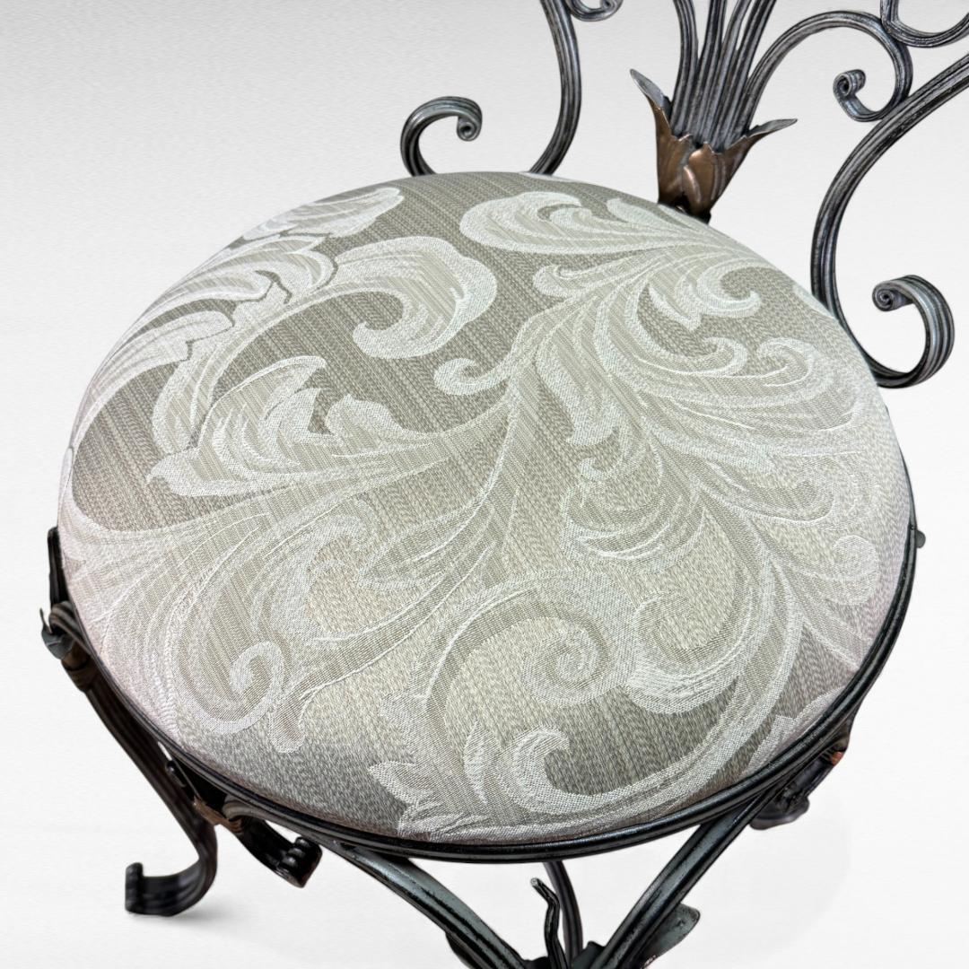 美品 アンティーク風 アイアンチェア 幅38 シャビー加工