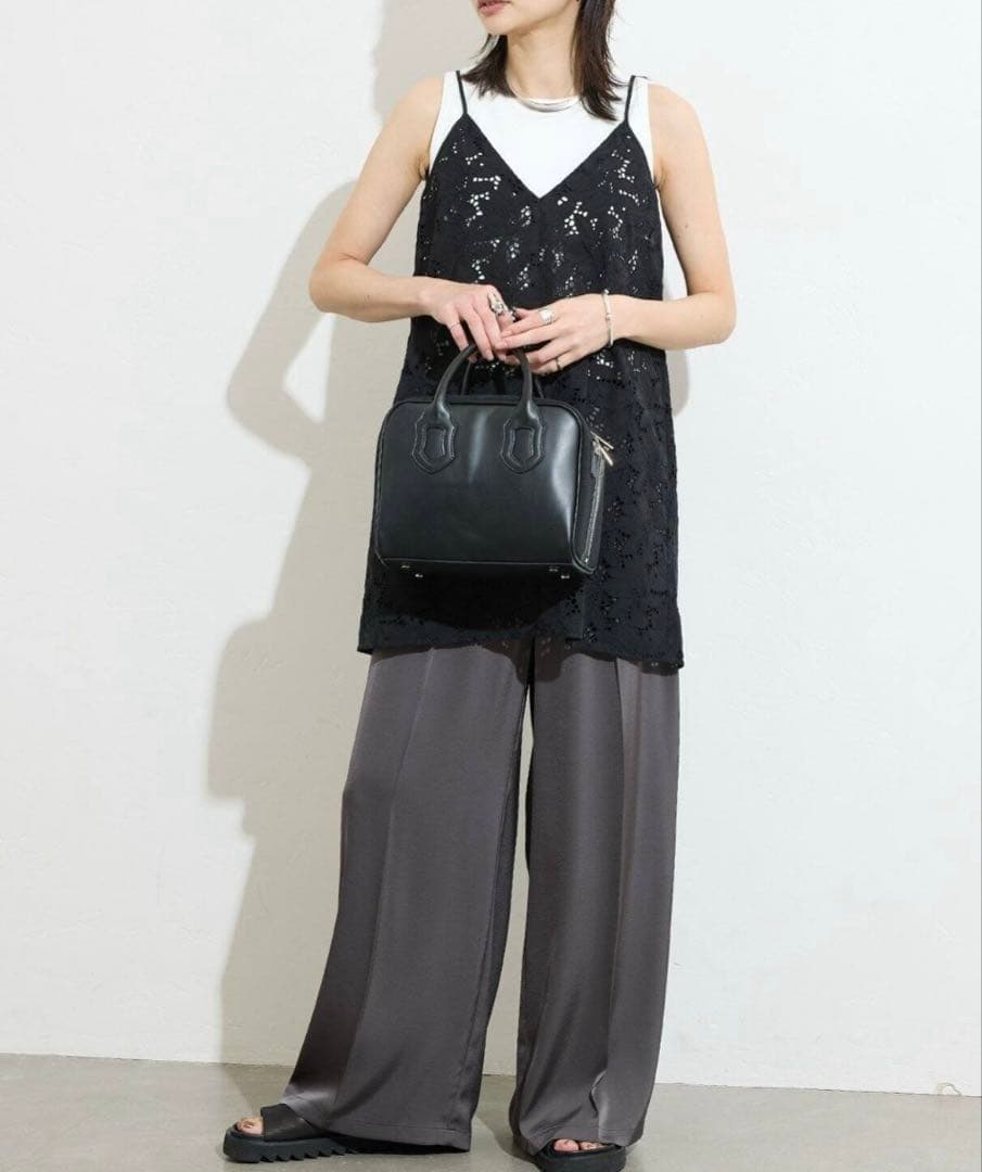 ジャーナルスタンダード TICCA ティッカ フラワーレースキャミ 黒 美品