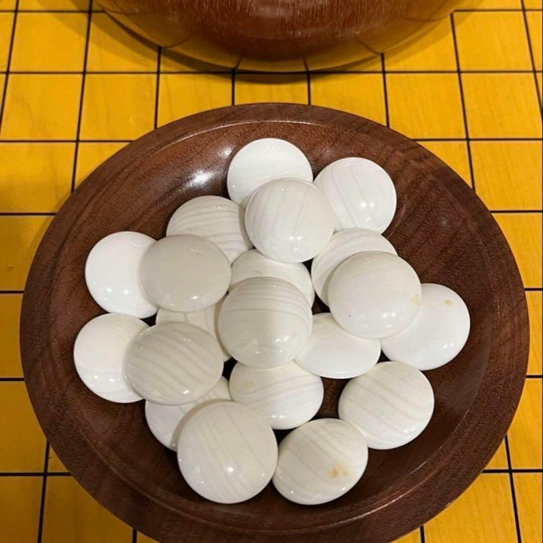 【送料込み】碁笥 懐志作 蛤碁石 那智黒　木箱付 囲碁　碁石