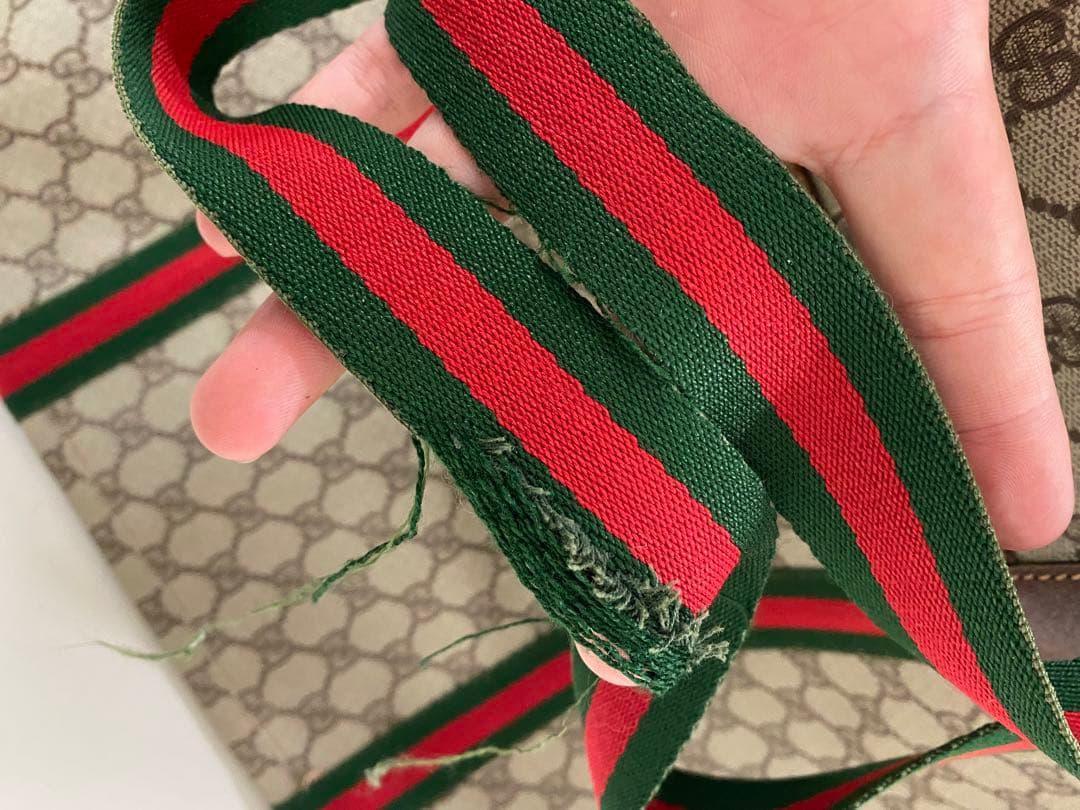 グッチ　ボストンバッグ　シェリーライン　インターロッキング　GGスプリーム