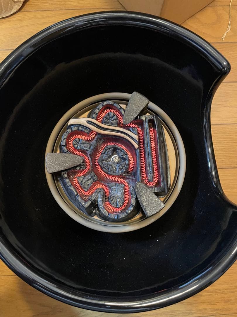 風路型電熱器　黒紅鉢