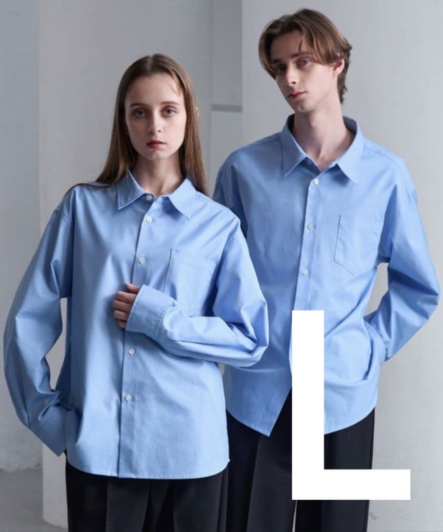 【CLEL】ロイヤルオックスフォード レギュラーカラーシャツ サックスブルー L