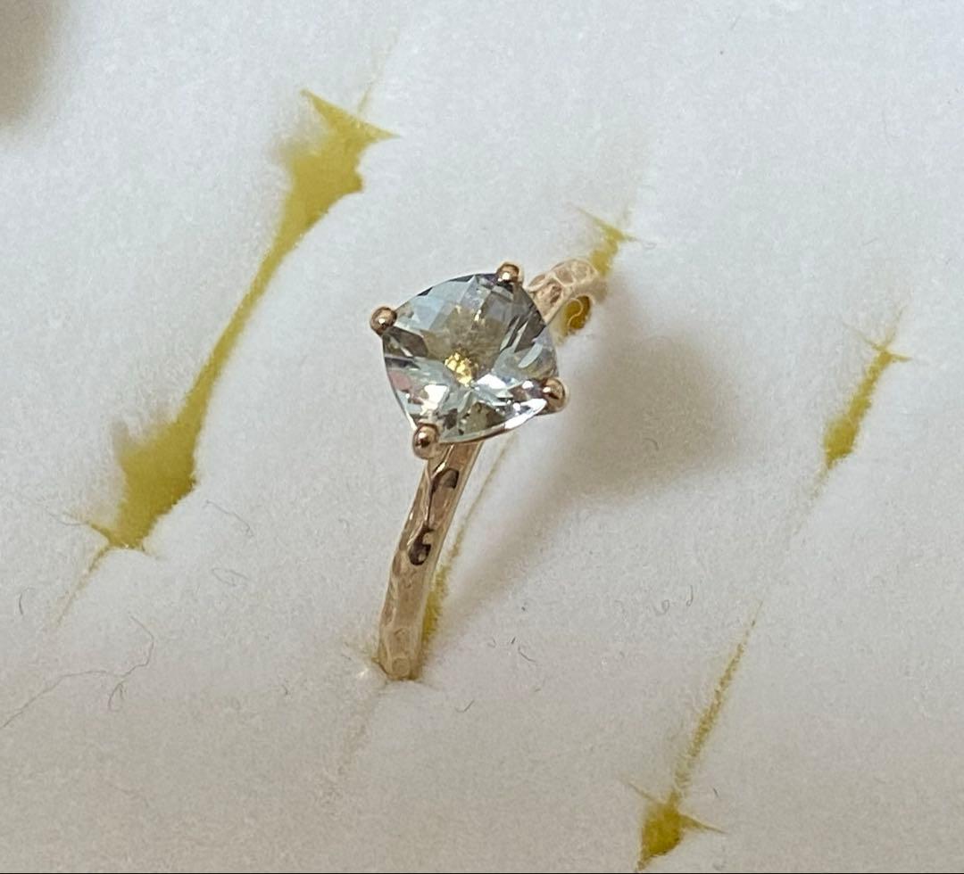 ☆極美品☆ジュエリーツツミ グリーンアメジストリング YG K10 8号