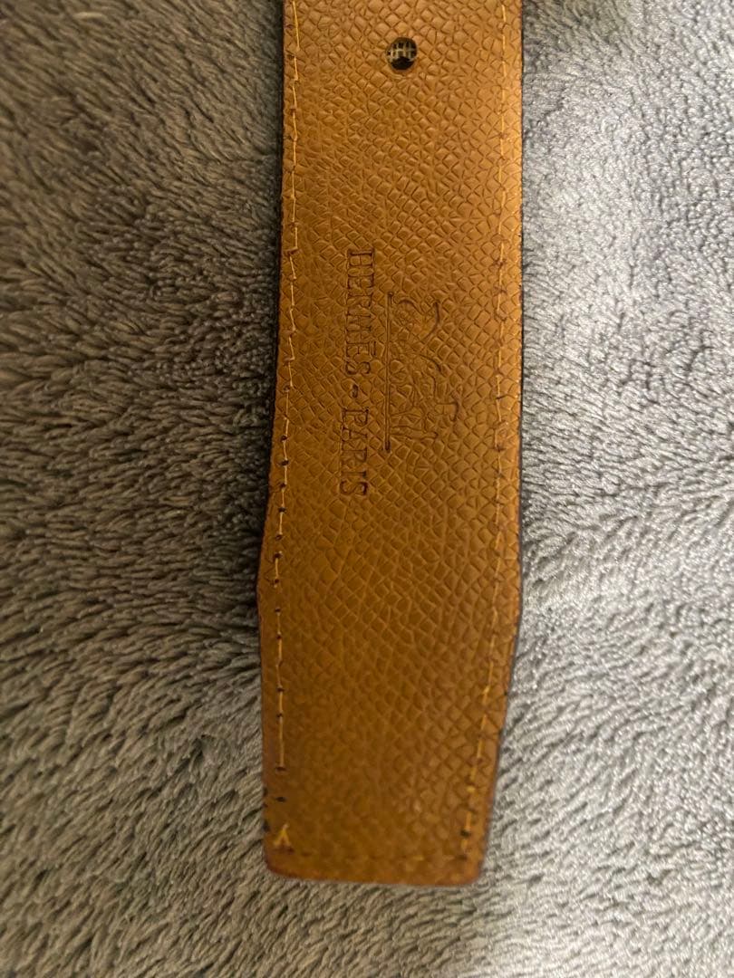 HERMES H型バックル ブラックレザーベルト