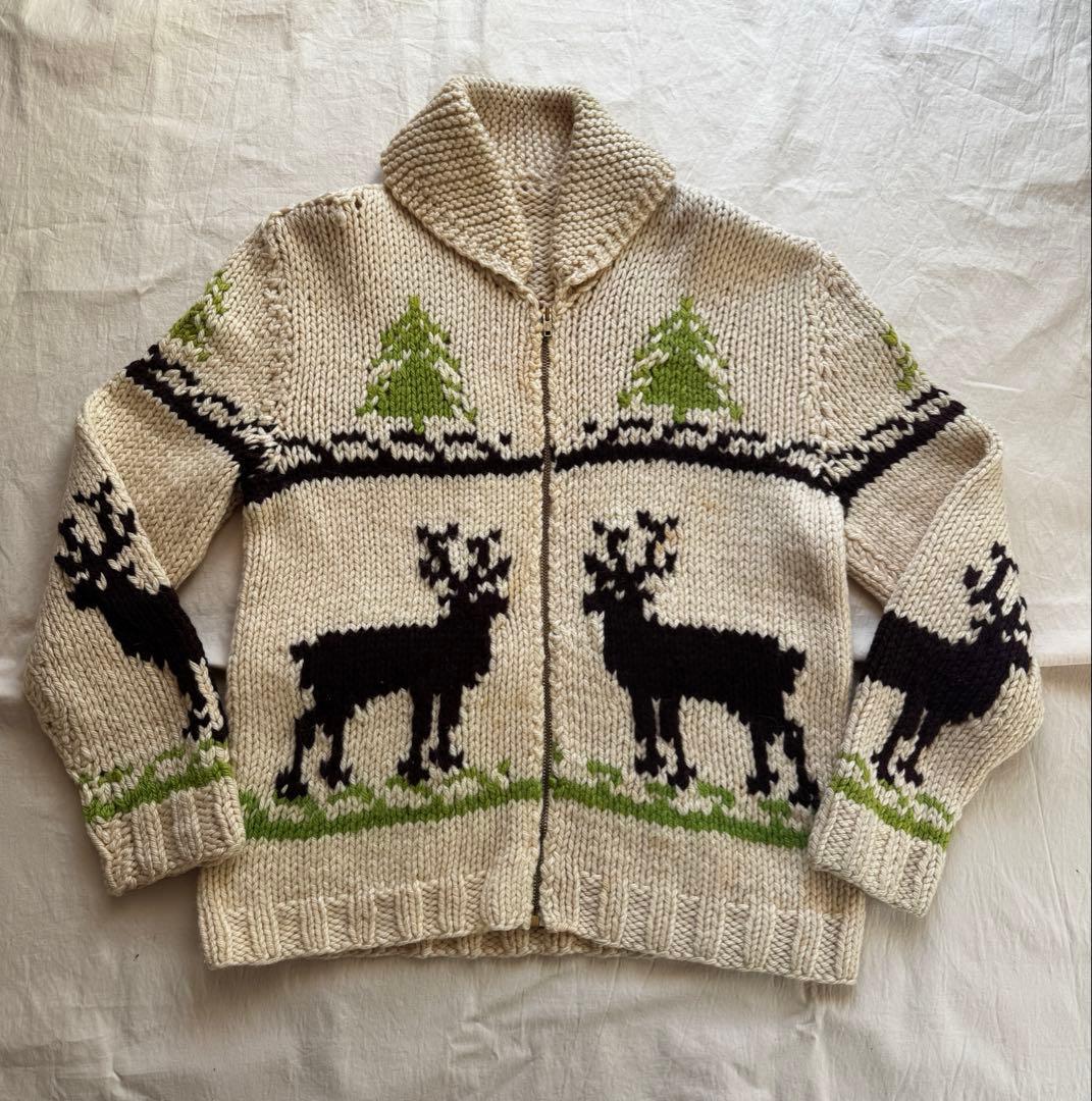 か*ず様 vintage 60s カウチンセーター トナカイ柄　talon US