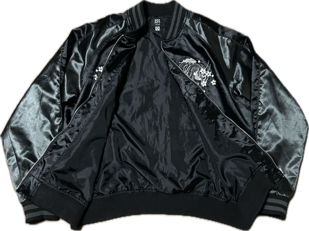 入手困難　希少オールブラック　朧　スカジャン　昇龍　猛虎　和柄　刺繍　XL