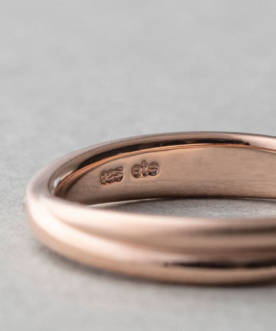 【ete】ダイヤモンド クロス リング(13号/ピンクゴールド)