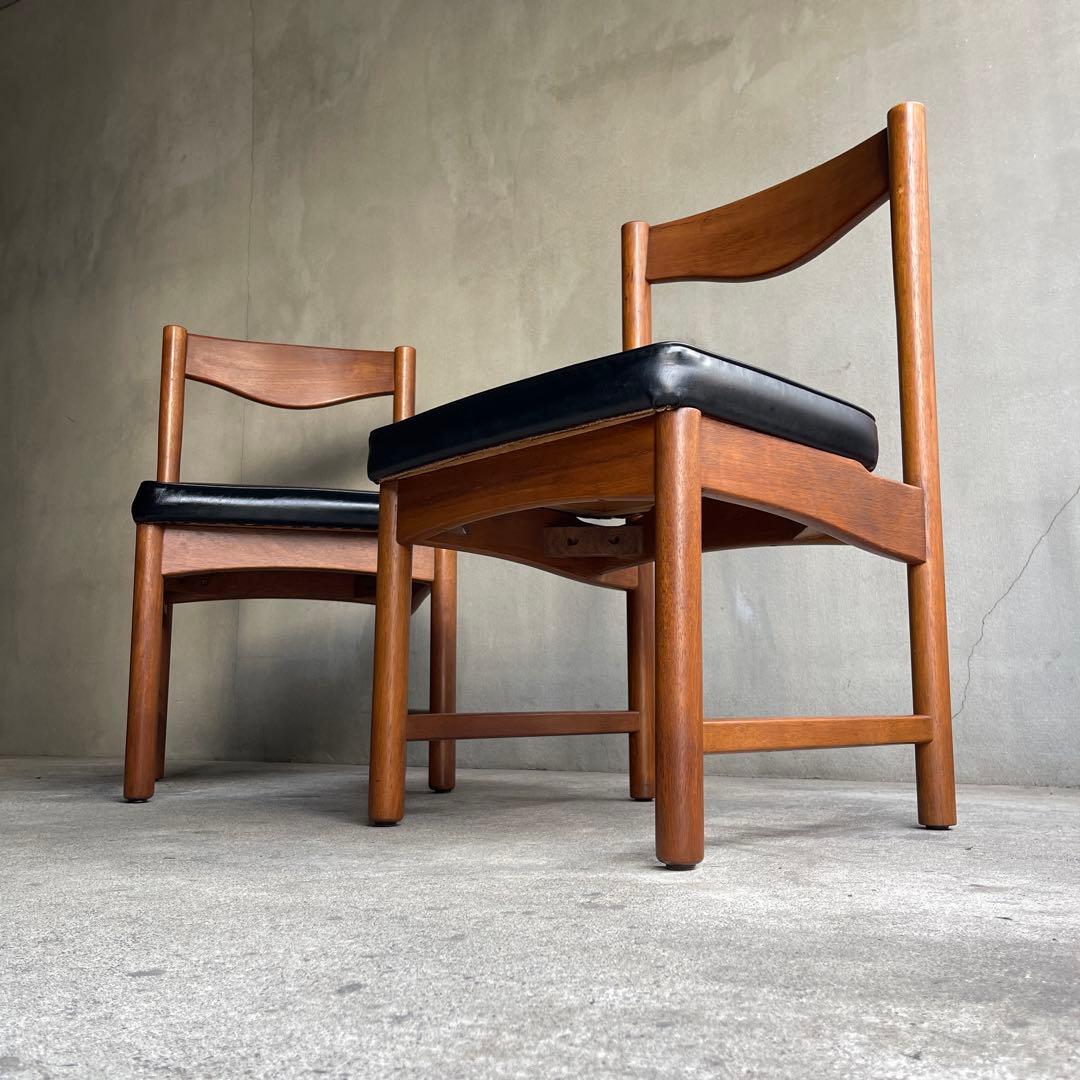 廃盤 希少 オールドマルニ　ミッドセンチュリー　ダイニングチェア　2脚セット