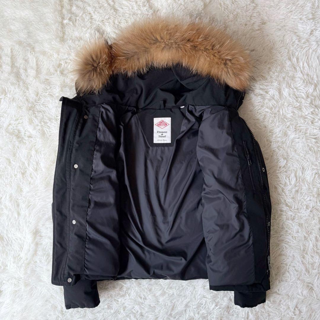 DANTONダントン ダウンジャケット ショート ブラック ファー　36