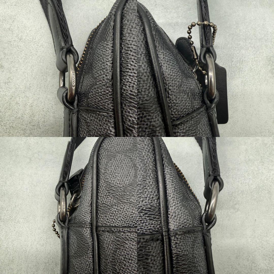 【良品】COACH コーチ ショルダーバッグ PVC ブティックライン ブラック