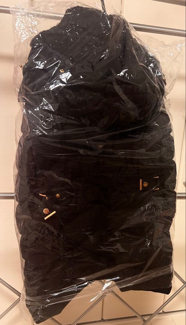 ZARA ダウン コート ファーフード クリーニング済 L 黒 ブラック ロング