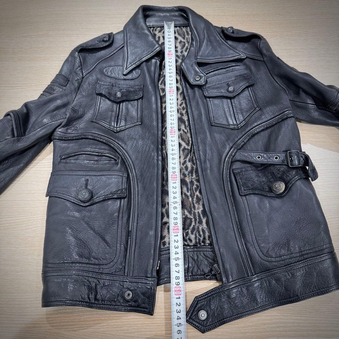 【美品】Roen ロエン ディアスキン シングル ライダースジャケット 44 黒