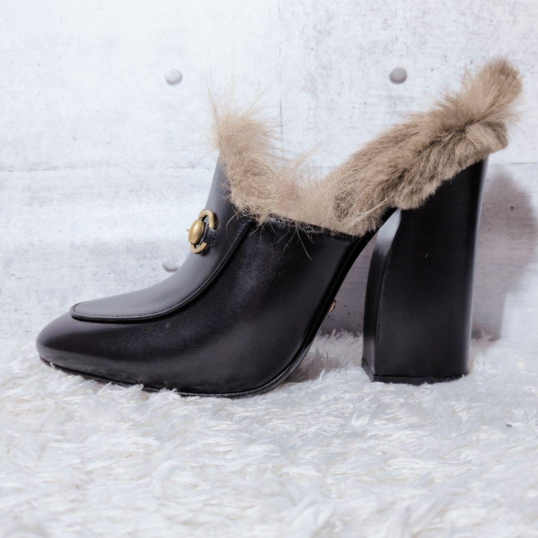 【未使用級 箱付き】グッチ　プリンスタウン　チャンキーヒール　ホースビット　本革