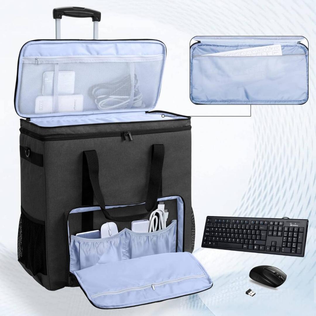 CURMIO (クルミオ) ローリングPCキャリーケース、2層デスクトップタワー