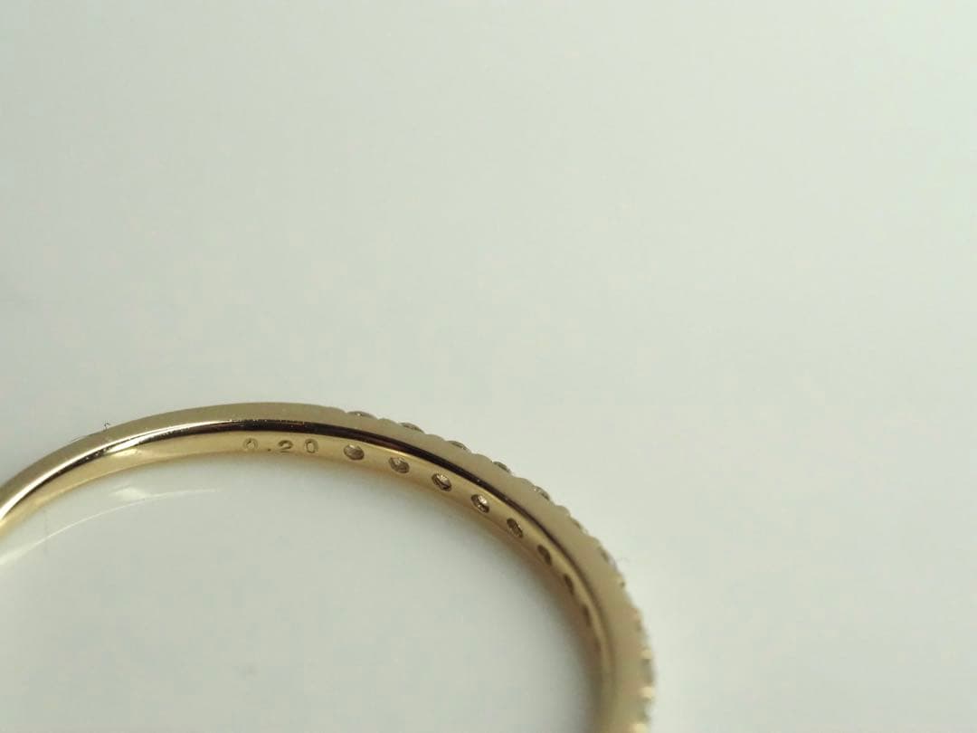 繊細で美しい☆K10YG 天然ダイヤモンド ハーフエタニティリング　0.20ct
