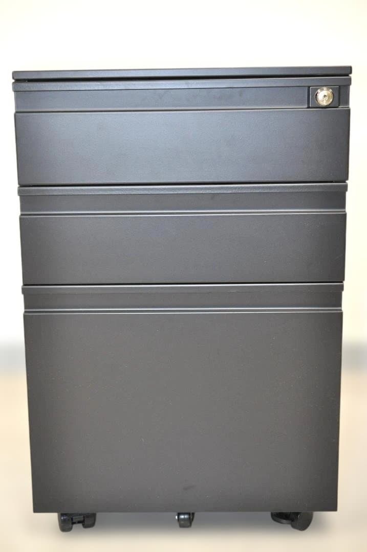 デスクワゴン 3段 シリンダー錠 鍵付き HK187①