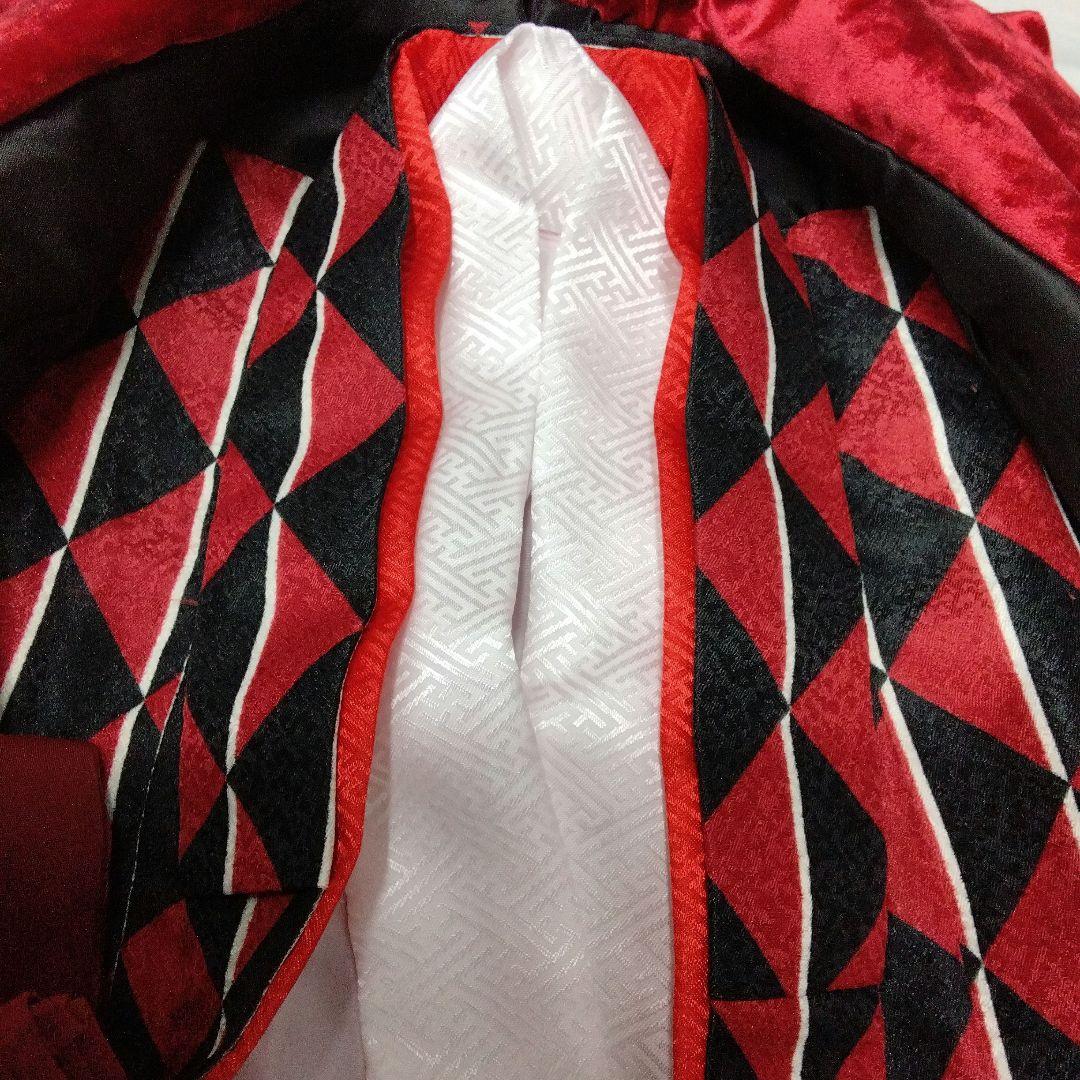 七五三♡着物　フルセット　モダン　黒　赤　3歳　皮布着　♯3693